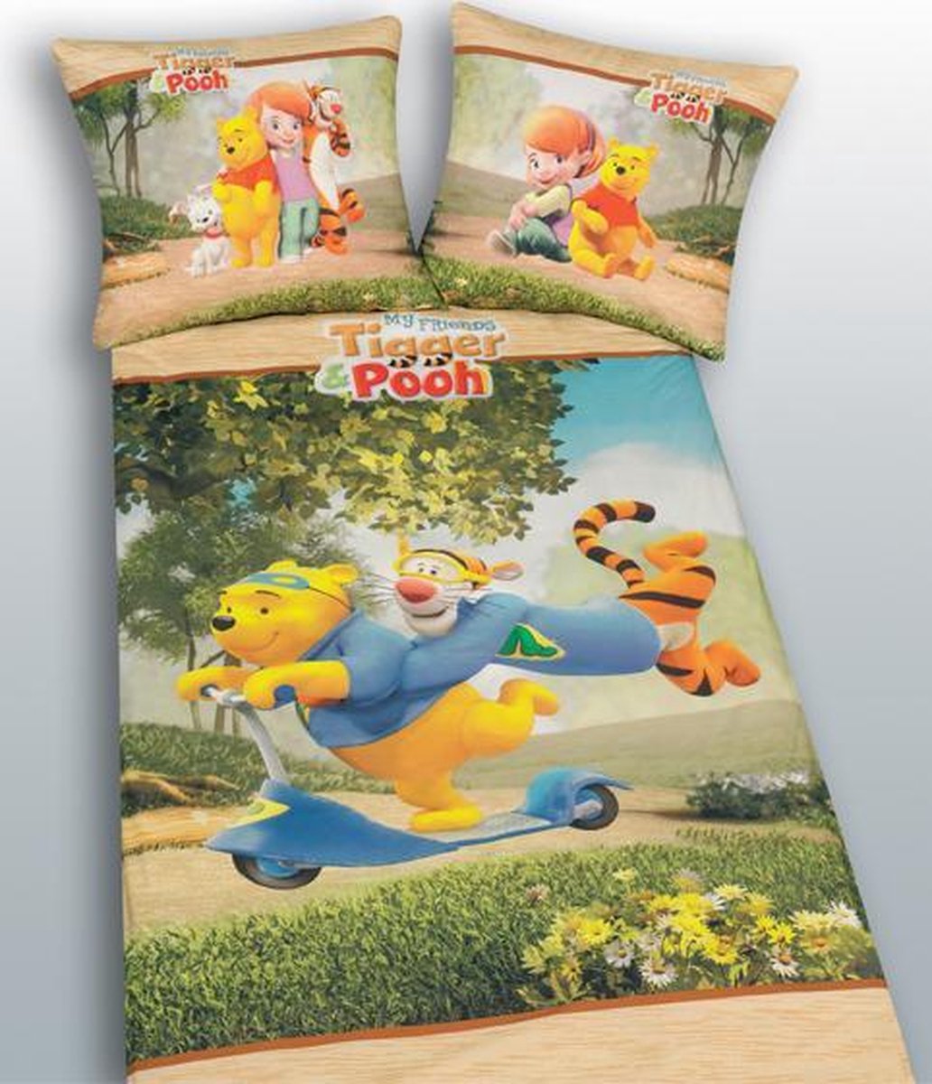 Disney Winnie de Pooh - Dekbedovertrek - Eenpersoons - 140x200 cm - Multi |  bol.com