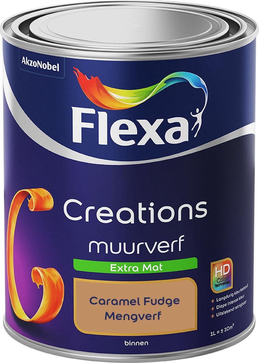 Flexa Creations Muurverf - Extra Mat - Caramel Fudge - 1 liter