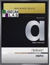 Fotolijst Wissellijst ALPHA brushed gold 30X40cm met MUSEUMGLAS