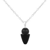 Collier ARLIZI - pendentif en cristal noir perle Swarovski noire - argent - 1468