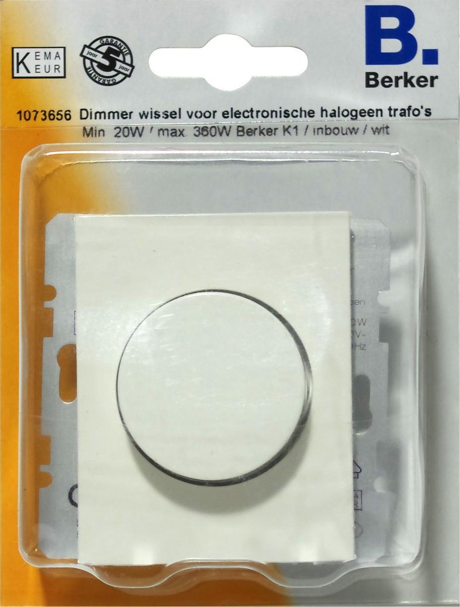 BERKER K1 dimmer 20-360 W inbouw wissel | WIT