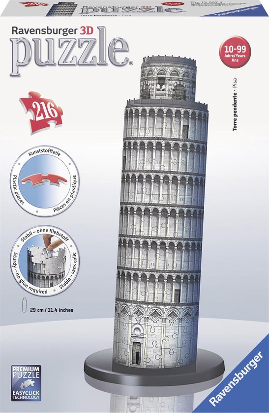 Voorspeller voering Onbekwaamheid Ravensburger Toren van Pisa- 3D puzzel gebouw - 216 stukjes | bol.com