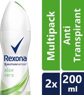 Rexona Women Fresh Aloe Vera - 200 ml - Deodorant Spray - 2 stuks - Voordeelverpakking