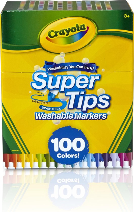 Crayola - Supertips - 100 Wasbare Viltstiften - Dunne en dikke lijnen