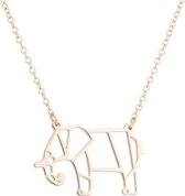 24/7 Jewelry Collection Origami Olifant Ketting - Goudkleurig