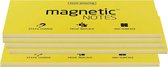 Magnetic Notes, set van 5 notitieboekjes maat L (200x100mm)x100 sheets Geel