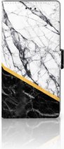 Samsung Galaxy Note 8 Bookcase hoesje Marble White Black