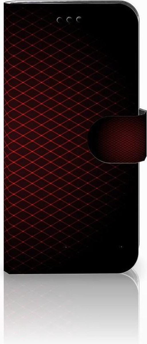 Huawei P10 Lite Telefoon Hoesje Geruit Rood