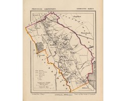 Historische kaart, plattegrond van gemeente Haren in Groningen uit 1867 door Kuyper van Kaartcadeau.com