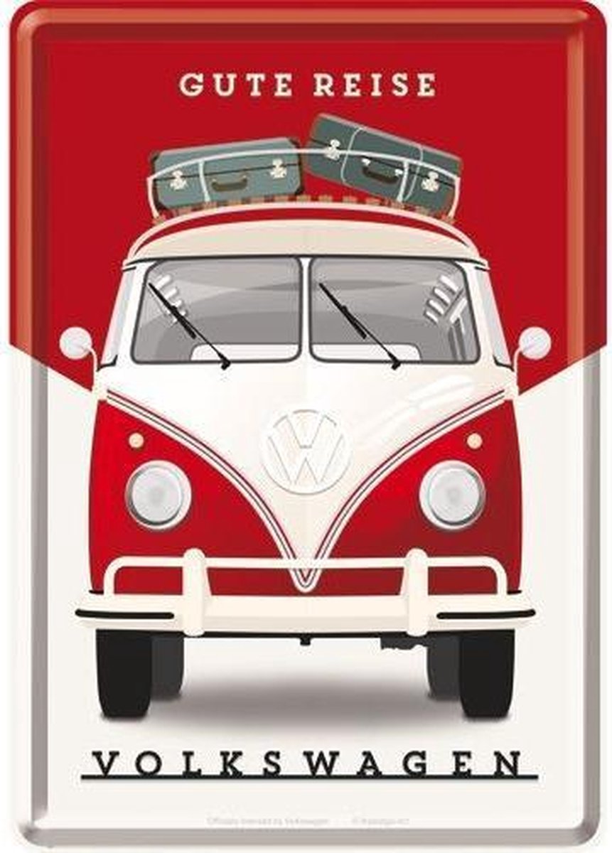 VW T1 Bulli Metalen Postcard 10x14 cm