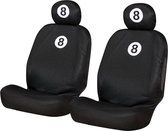 Car Plus Stoelhoezenset 8-ball Universeel Pu Zwart 4-delig