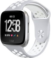 Siliconen Sport Bandje voor de Fitbit Versa - Grijs / Wit