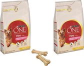 Purina One hondenbrokken Mini 1,5Kg Weight Control per 2 zakken + gratis 2 knookjes