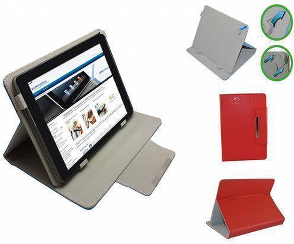 Cherry Mobility Quad Tablet 7 M743 Diamond Class Cover, Elegante stevige Hoes, Rood, merk i12Cover