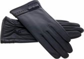 iMoshion Zwarte echt lederen touchscreen handschoenen - Maat L