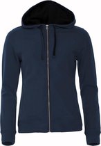 Clique Classic Hoody FZ Ladies Donker Navy maat L