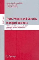 Trust, Privacy and Security in Digital Business