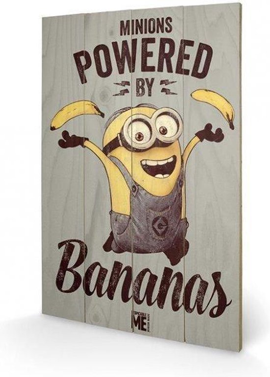 Merchandising MINIONS - Impression sur bois 40X59 - Powered By Bananas