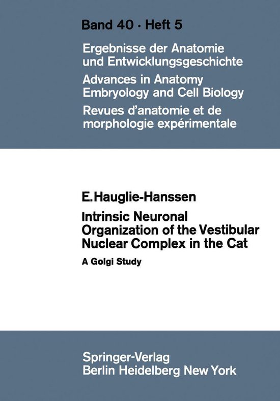 Medicine (R0) - Intrinsic Neuronal Organization of the Vesti ... - cover