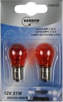 Benson Knipperlicht - Autolamp 12 Volt - 21 Watt - BAU15S - Oranje - 2 stuks