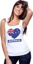 Australie hart vlag singlet shirt/ tanktop wit dames S