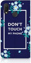 Huawei P Smart Plus Standcase Hoesje Flowers Blue DTMP