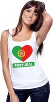 Portugal hart vlag singlet shirt/ tanktop wit dames L
