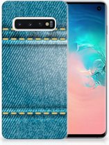 Geschikt voor Samsung Galaxy S10 TPU Siliconen Hoesje Design Jeans
