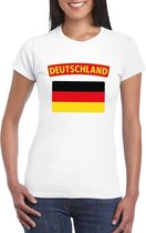 T-shirt met Duitse vlag wit dames L