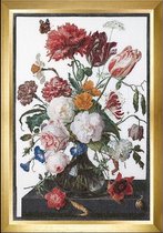 borduurpakket 785 jan davidsz, stilleven, bloemen in glazen vaas
