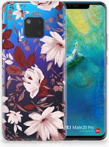 Coque Téléphone pour Huawei Mate 20 Pro Housse TPU Silicone Etui Fleurs Aquarelle