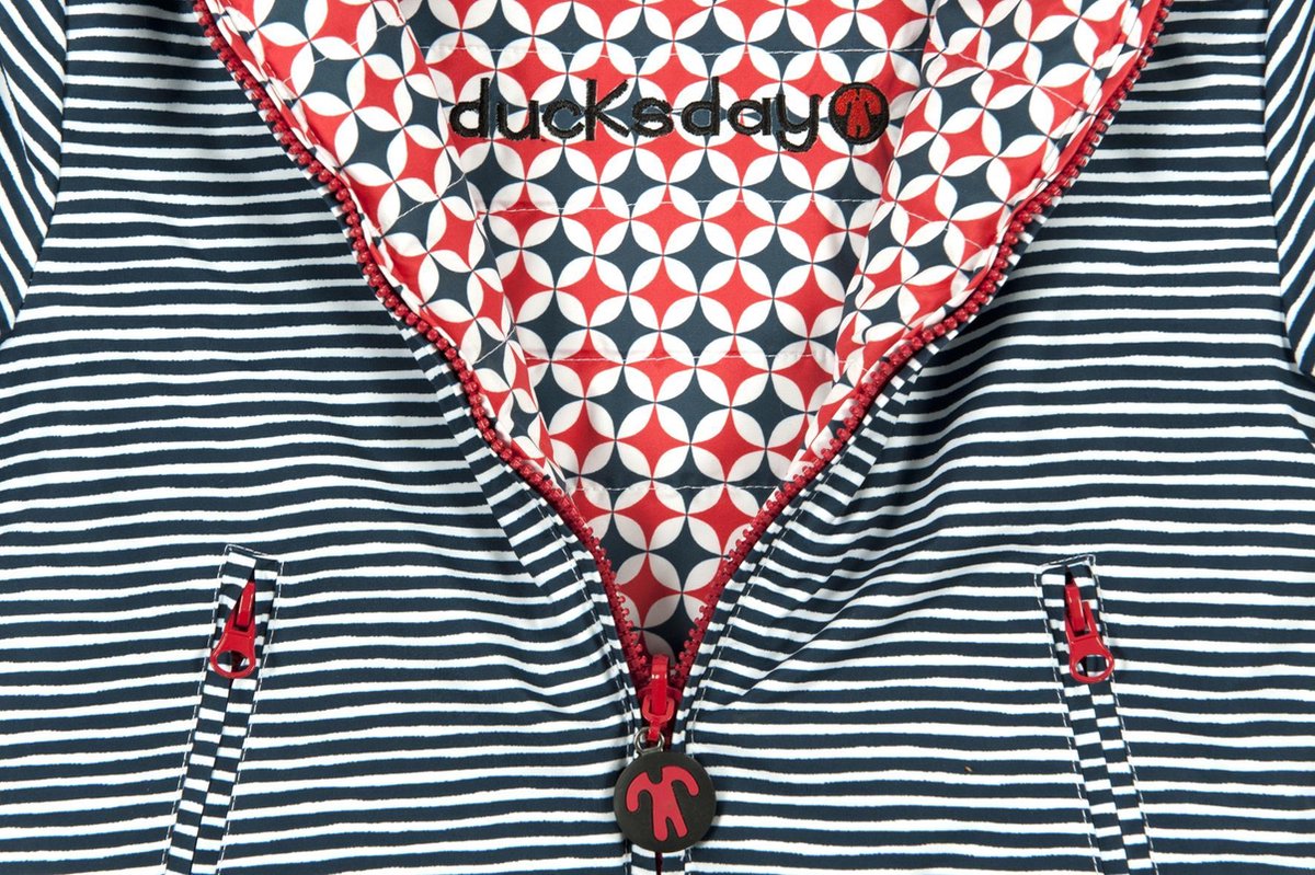 Ducksday - jas - kinderen - omkeerbaar - unisex - blauw - 10 jaar - waterdicht - winddicht — afbeelding 4