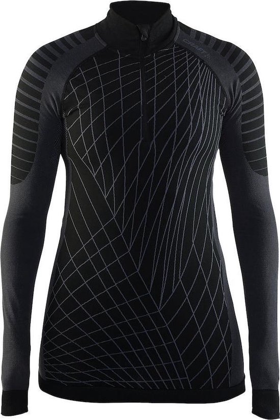 Craft Active Intensity Zip W 1905334 - Sportshirt - Black/Granite - Dames - Maat XL