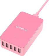 Orico - Smart desktop charger met 5 USB-laadpoorten - IC chip - 40W - Roze
