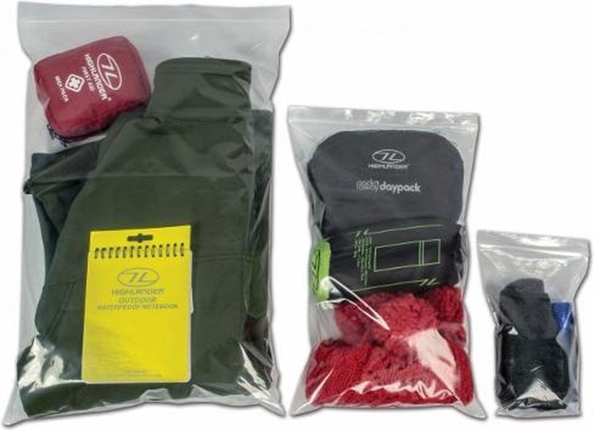 Highlander Self sealing opbergzakken  waterdicht - transparant