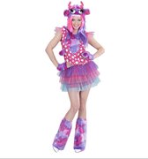 Monster & Griezel Kostuum | Roze Monster Meisje Ms Comic Strip | Vrouw | Large | Halloween | Verkleedkleding