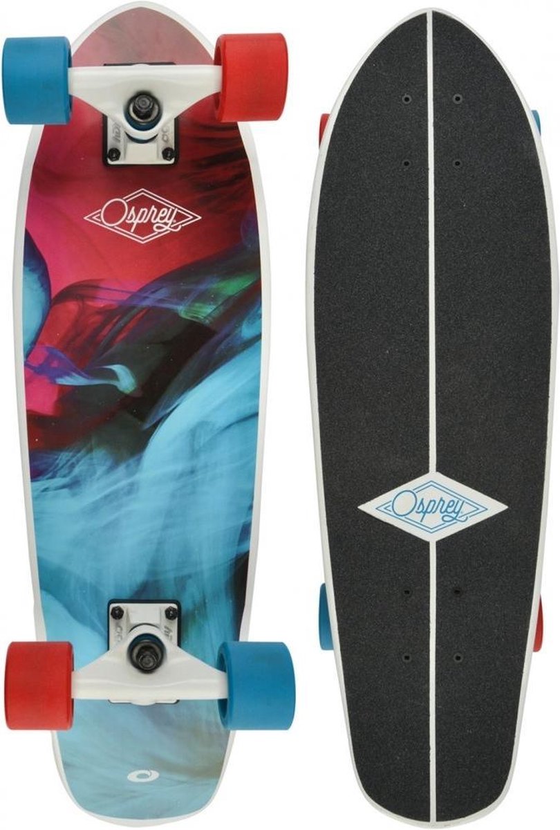 baard leveren haspel Osprey Skateboard Emulsion Blauw/rood 66 X 20 Cm | bol.com