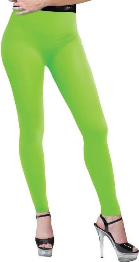 Koopje vasthouden nemen Neon groene legging voor dames - Verkleed accessoires | bol.com