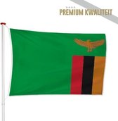 Zambiaanse Vlag Zambia 100x150cm - Kwaliteitsvlag - Geschikt voor buiten