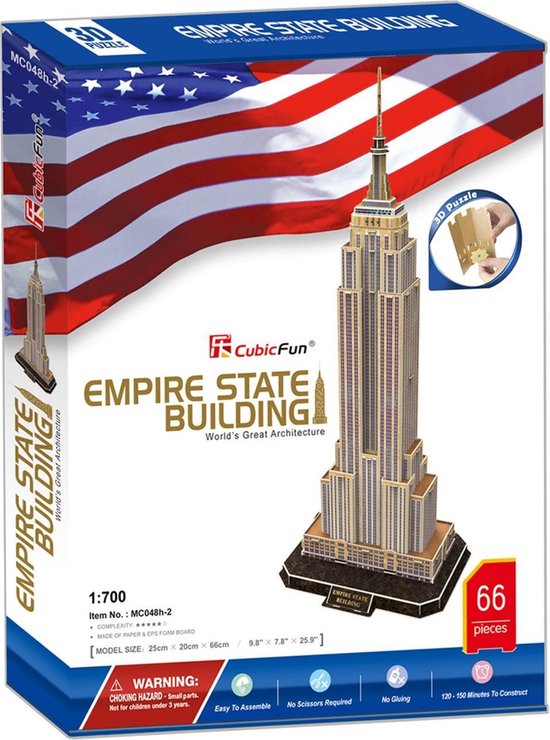 CubicFun 3D puzzel Empire State 55 stukjes | bol.com