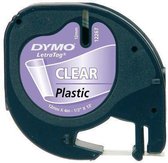 Dymo Lettertape Clear - Zwart/Transparant - 12 mm x 4m - Tape