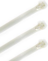 50x kabelbinders tie-wraps loskoppelbaar wit - 7.6 x 300 mm - herbruikbare tie-ribs
