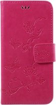 Book Case Hoesje Bloemen Samsung Galaxy J3 (2017) - Roze