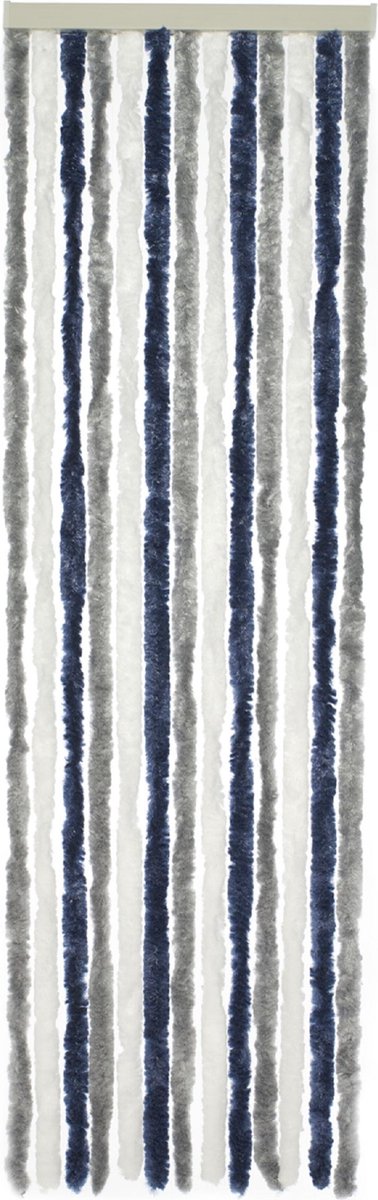 Travellife-Vliegengordijn-Chenille-185x56-cm-grijs,-wit-en-blauw