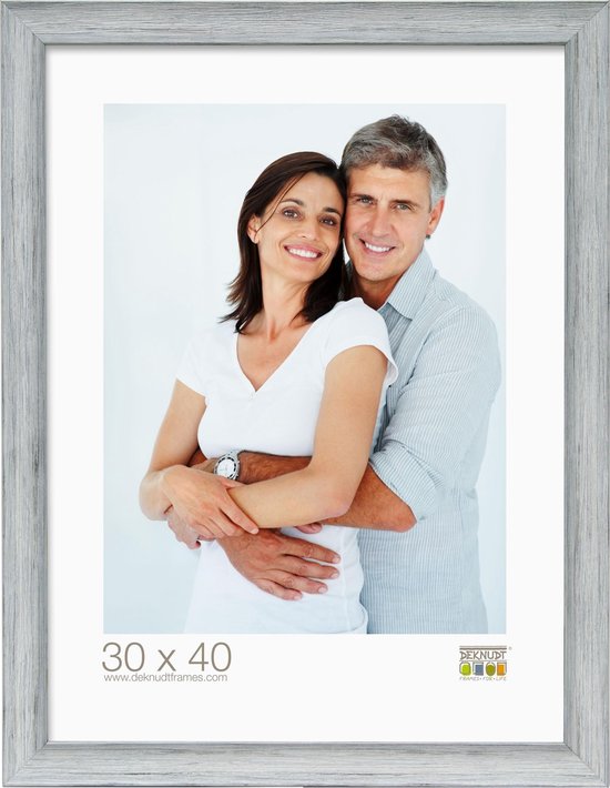 Deknudt Frames Fotokader grijs gestreept fotomaat 40x50 cm
