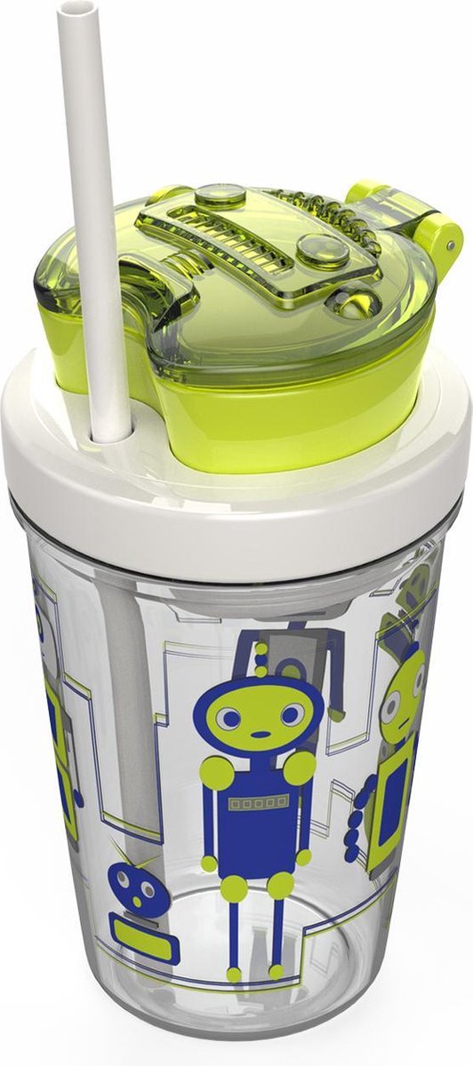 Contigo Bueno Snack Tumbler - Kinderfles - 350 ml - Robot/Groen