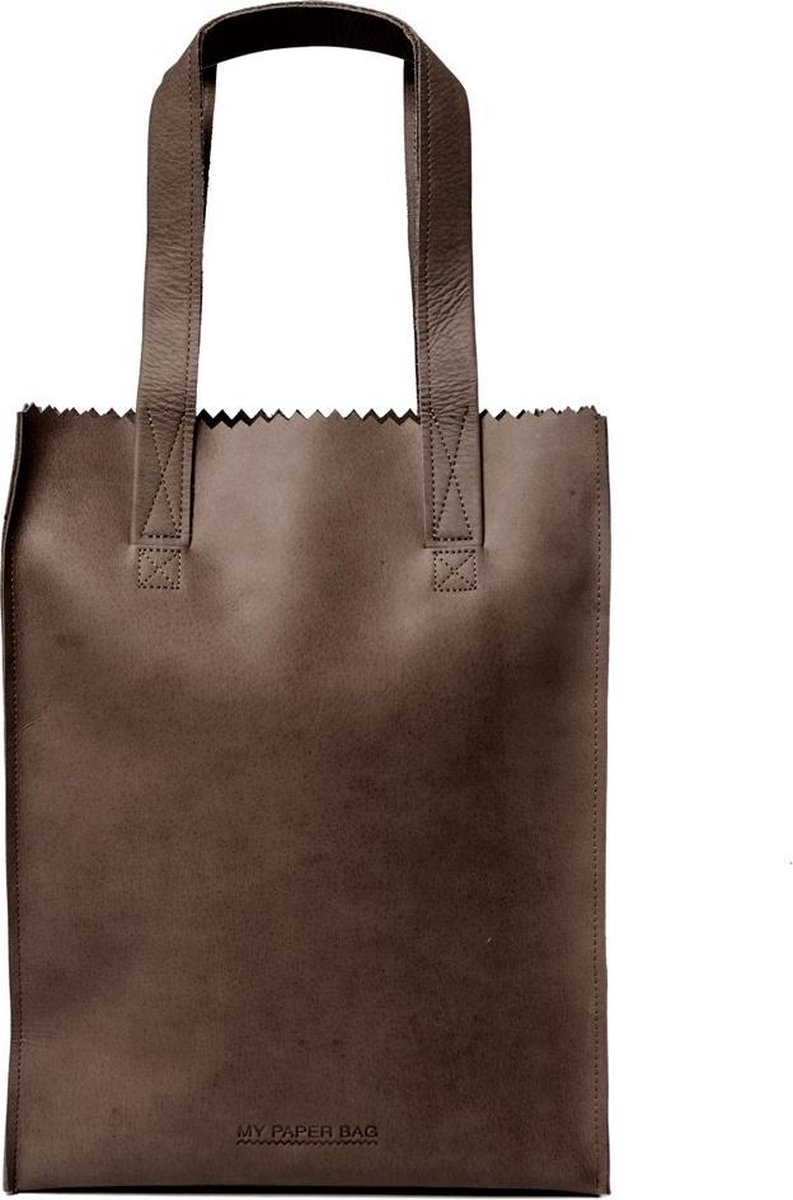 MYOMY PAPER BAG Long Handle Zip Dark Chocolate | bol.com