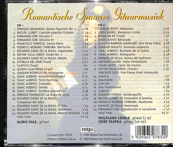 Fascineren Negende overal Romantische Spaanse Gitaarmuziek, Alirio Diaz | CD (album) | Muziek |  bol.com
