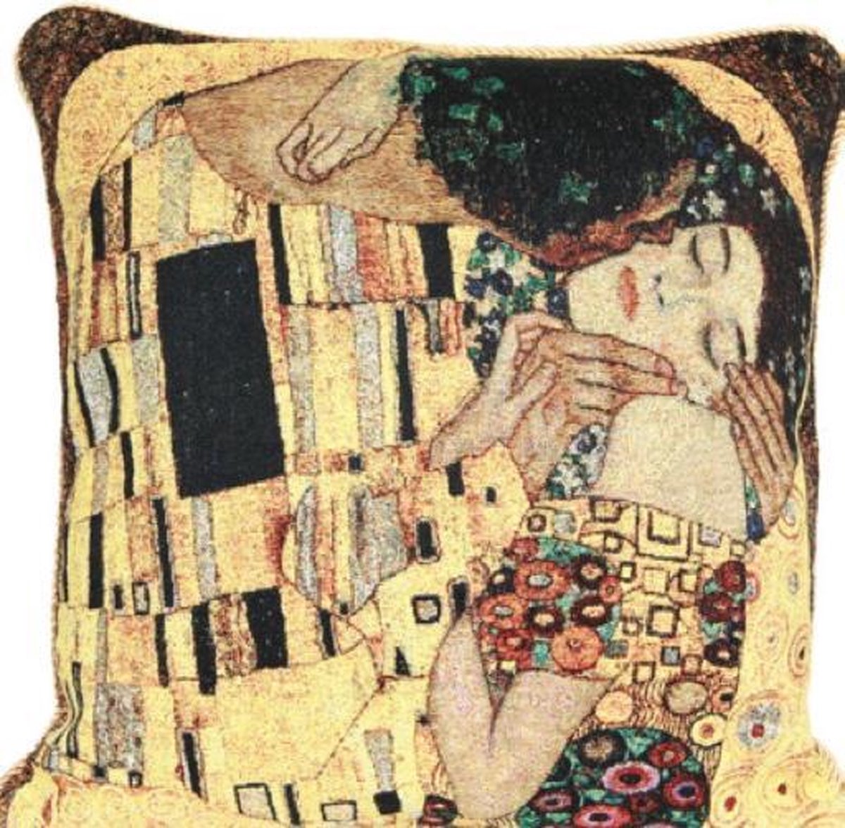 Signare Kussenhoes - Gustav Klimt -Tree of life - Kiss Gold Geel