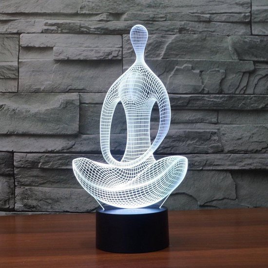 3D illusie lamp Yoga Meditatie Nachtlampje - 7 Kleuren verstelbaar - USB  Power Touch... | bol.com
